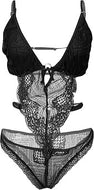 Black Lace Backless Teddy - Lingerie