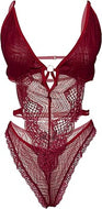 Wine Lace Backless Teddy - Lingerie